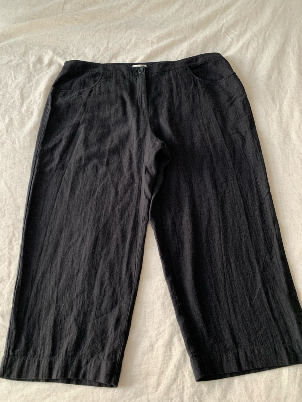 Eileen Fisher relaxed fit linen cotton Black Casual Pants women’s XL